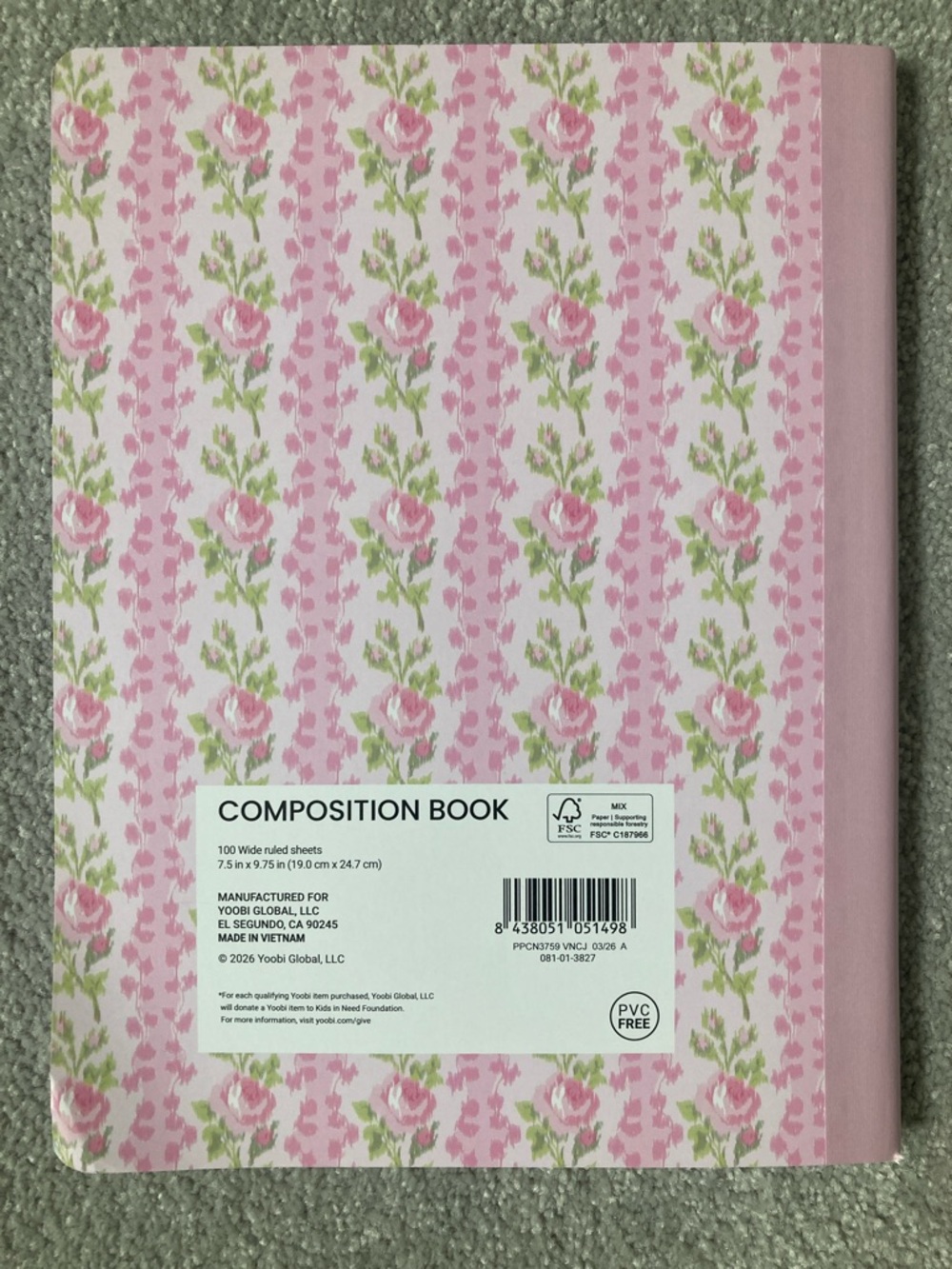 IN-HAND | LoveShackFancy x Target Yoobi Set of 2 Pink Composition Notebooks - Picture 4 of 4